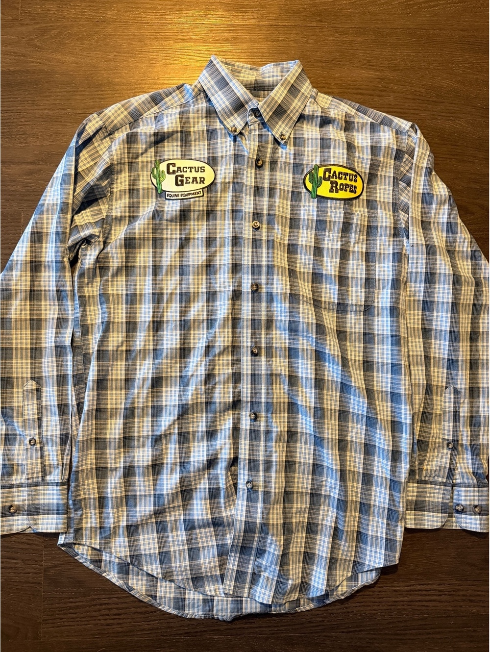 Wrangler Riata Cactus Ropes Gear Plaid Western Shirt S